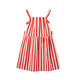 Stripes Short Dress Red