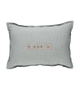 Small Love Cushion Light Blue Check