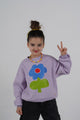 Purple Sweatshirt With Flowers
