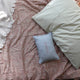 Small Love Cushion Light Blue Check