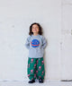Pattern Twill Barrel Pants Green Print