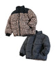 Reversible All-Over Pattern Stand Collar Brown Print