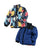 Reversible All-Over Pattern Stand Collar Navy Print