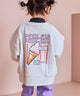 Print Crew Neck Sweatshirt Off White Heather
