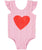 Heart Sleevless Baby Bodysuit Lilac & Red