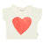 Heart Baby T-Shirt With Collar Ecru & Red