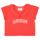 "Amour" Peter Pan Collar T-Shirt Red