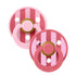 Bibs Studio 2-Pacifiers Baby Pink Coral Mix 6/18 m