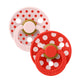 Bibs 2-Pacifiers Studio Polka Apple 6/18 m