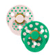 Bibs 2-Pacifiers Studio Polka Petal 6/18 m