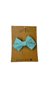 Mini Linen Hairpins Aqua