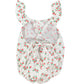 Red Flowers Baby Romper Ecru