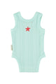 "Peace" Sleevless Baby Bodysuit Light Blue