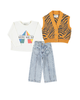 Zebra Knitted Waistcoat Orange