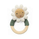 Crochet Rattle on Wooden Ring Flower
