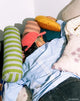 Vibes Cylinder Cushion Green Blue Stripes 50x16 cm