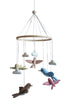 Hummingbirds Mobile Brown, Coral
