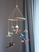 Hummingbirds Mobile Brown, Coral