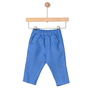 Linen Baby Pants Strong Blue