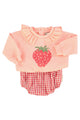 Checkered Baby Bloomers Red & Ecru