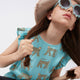 Jaguar Ruffled Top Blue