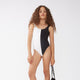 Two-Tone Swimsuit Black, White