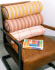 Vibes Cylinder Cushion Pink Red Grid 50x16 cm