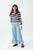 Striped Cardigan White & Navy Blue