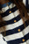 Striped Cardigan White & Navy Blue