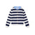 Striped Cardigan White & Navy Blue