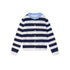 Striped Cardigan White & Navy Blue