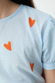 Orange Hearts T-Shirt Light Blue