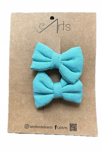 Set Of 2 Bow Aqua Blue