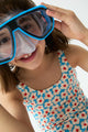 Daisies Swimsuit with Cover Up Light Blue