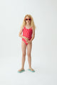 Stripes Swimsuit and Shirt Red