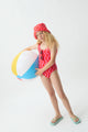 Stripes Swimsuit and Shirt Red