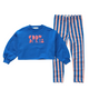 Boxy Sweatshirt Girls Logo Blue Print
