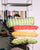 Vibes Cylinder Cushion Green Blue Stripes 50x16 cm
