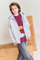 Olaf Hoodie Zip Icon Grey Melange