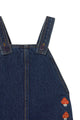 Mini Mushrooms Embroidered Dungaree Base Denim Dark Wash