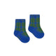 Blue Check Medium Socks Base Blue