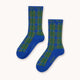 Blue Check Medium Socks Base Blue