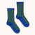 Blue Check Medium Socks Base Blue