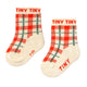 Cream Check Medium Socks Base Light Cream