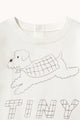 Jump Dog Graphic Baby Tee Base Off White