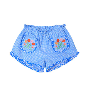 Acacia Short Mini Vichy Iris Blue