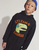 Aidan Hooded Sweatshirt With Dino DJ Print and Flocking Detail