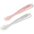 Beaba Silicone Spoon 1st Age Set Of 2 + Box Old Pink