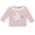 pink knitted sweater with dove 