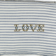 Love Moss Small Rectangle Cushion Blue Ticking Stripe